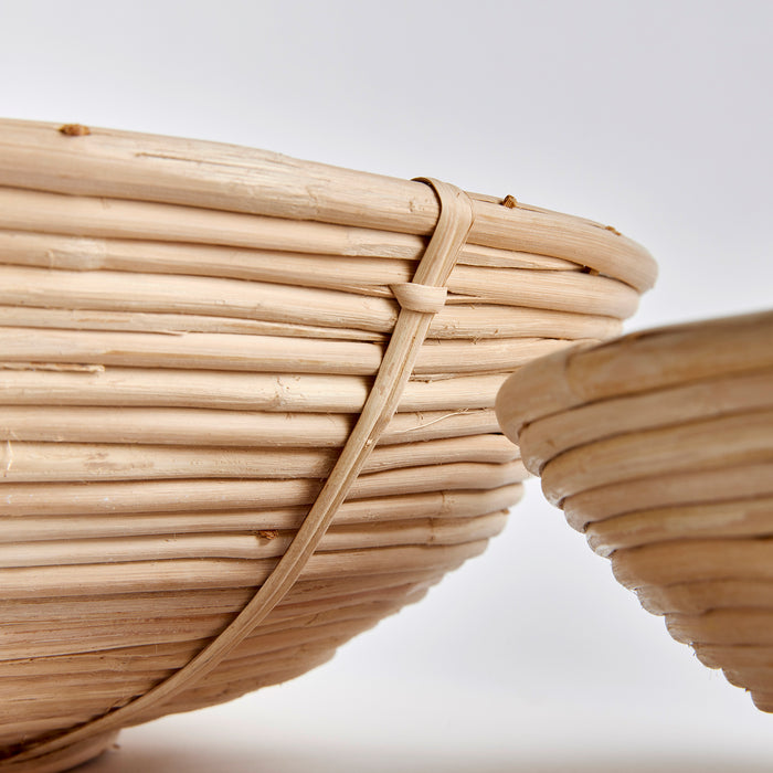 Cane Rattan Low Bowls, Set Of 2 - View 3