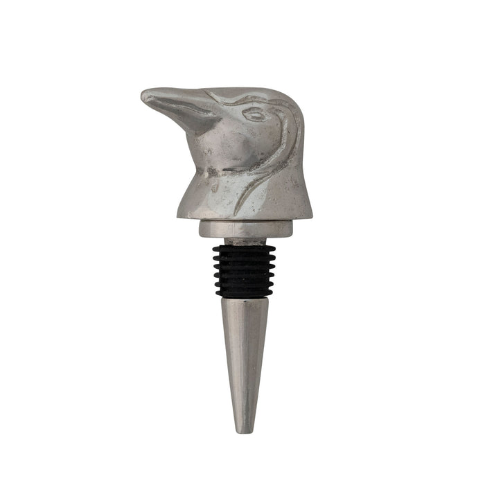 Cast Aluminum Penguin Head Bottle Stopper in Kraft Box
