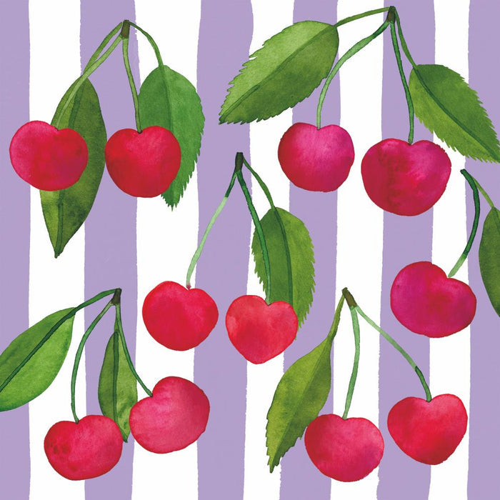 Cherry & Stripes Beverage Napkins