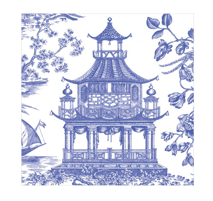 Chinoiserie Toile Pagoda Luncheon Napkins - A. Dodson's