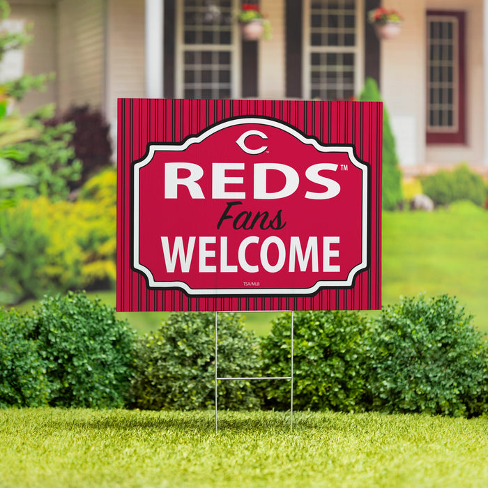 Cincinnati Reds Coroplast Yard Sign, "Fans Welcome"
