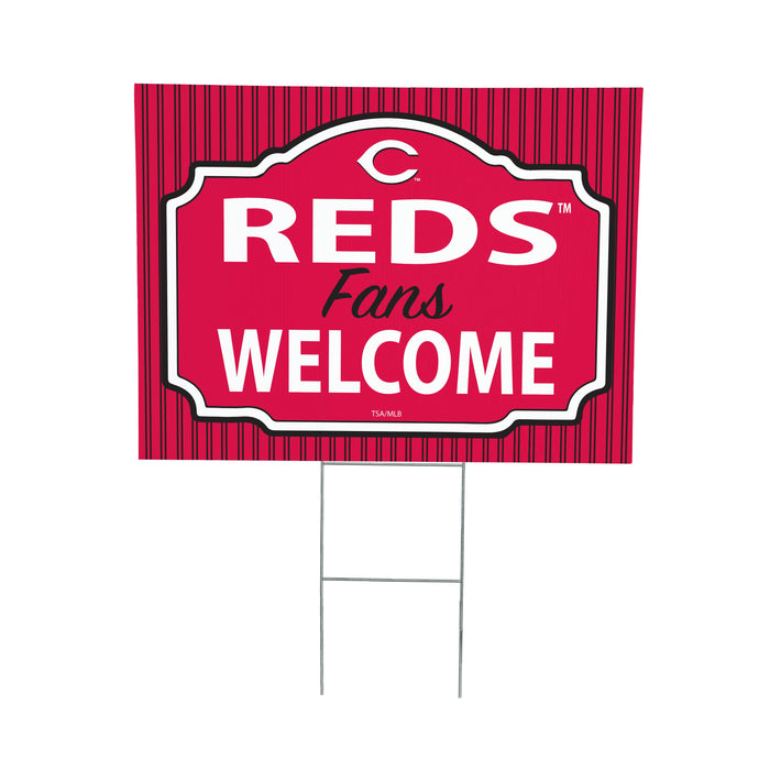 Cincinnati Reds Coroplast Yard Sign, "Fans Welcome"