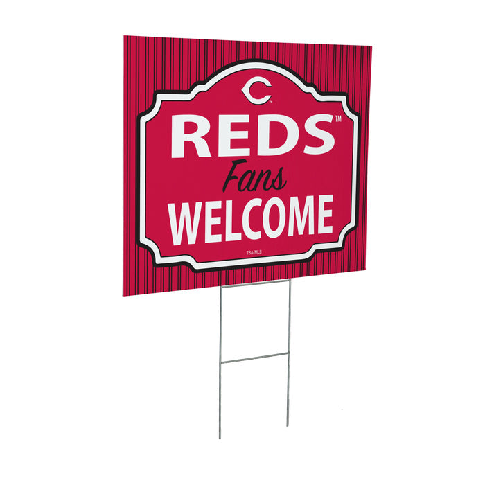 Cincinnati Reds Coroplast Yard Sign, "Fans Welcome"