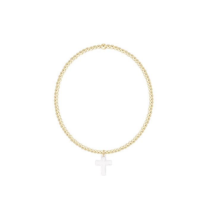 Classic Gold 2mm Bracelet - Blessed Crystal Charm