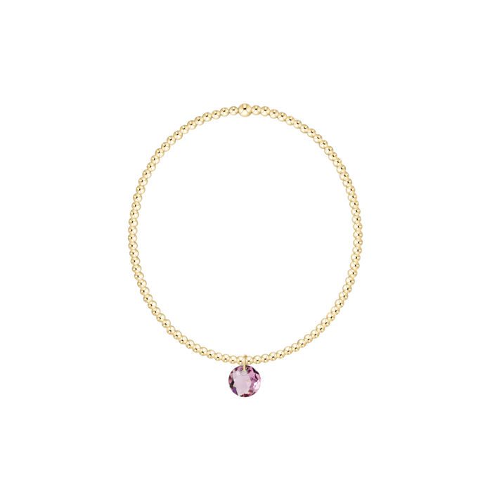 Classic Gold 2mm Bracelet - Reflection Small Charm - 02