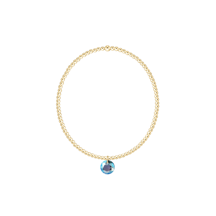Classic Gold 2mm Bracelet - Reflection Small Charm - 03