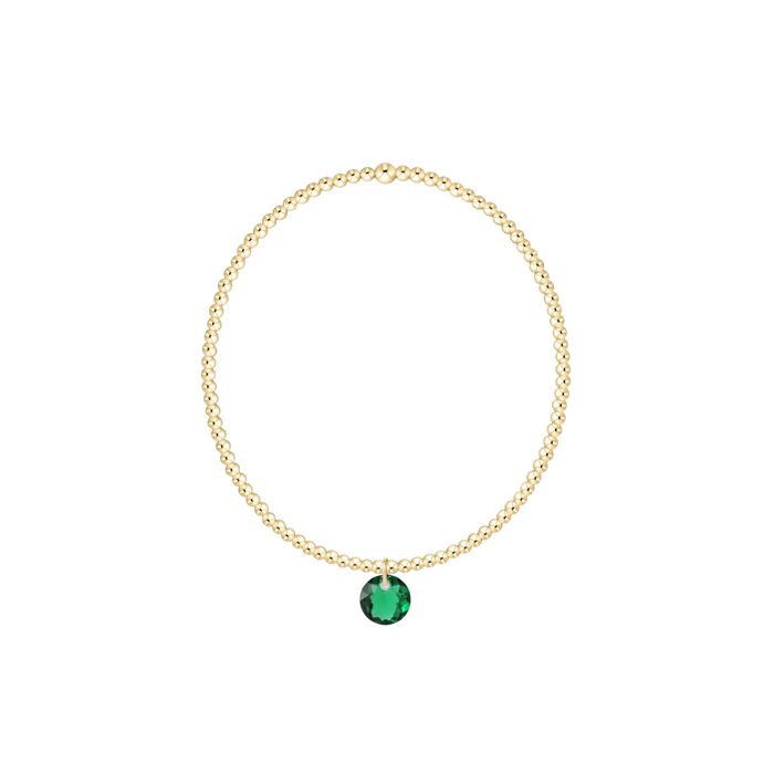 Classic Gold 2mm Bracelet - Reflection Small Charm - 05