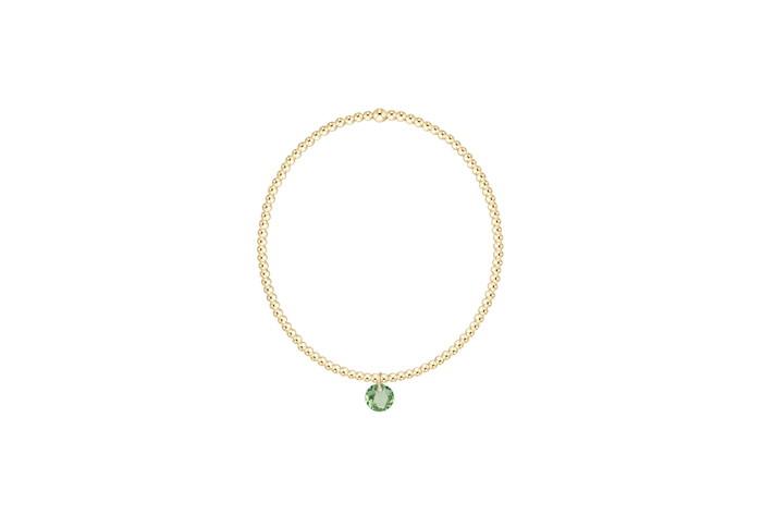 Classic Gold 2mm Bracelet - Reflection Small Charm - 08