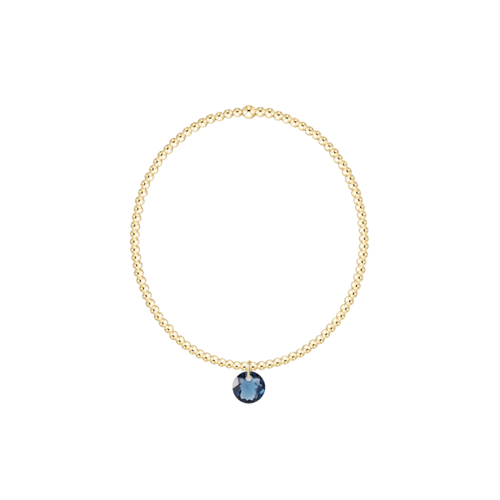 Classic Gold 2mm Bracelet - Reflection Small Charm - 09