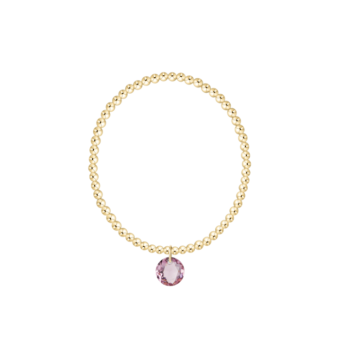 Classic Gold 3mm Bracelet - Reflection Charm - 02