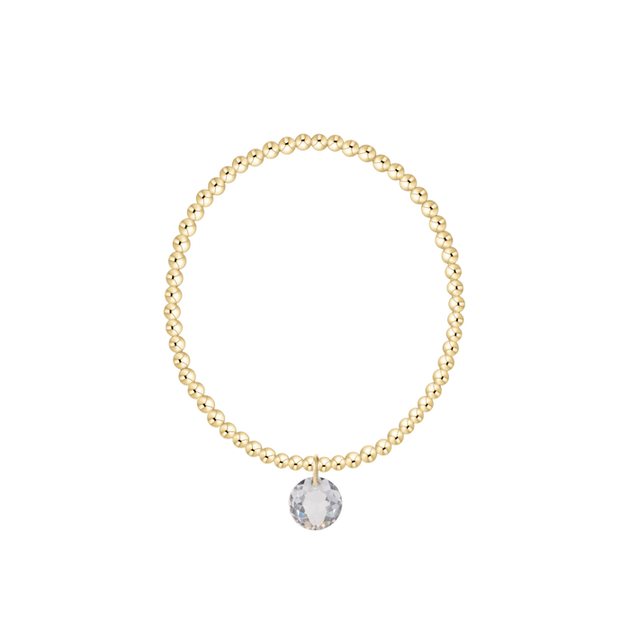 Classic Gold 3mm Bracelet - Reflection Charm - 04