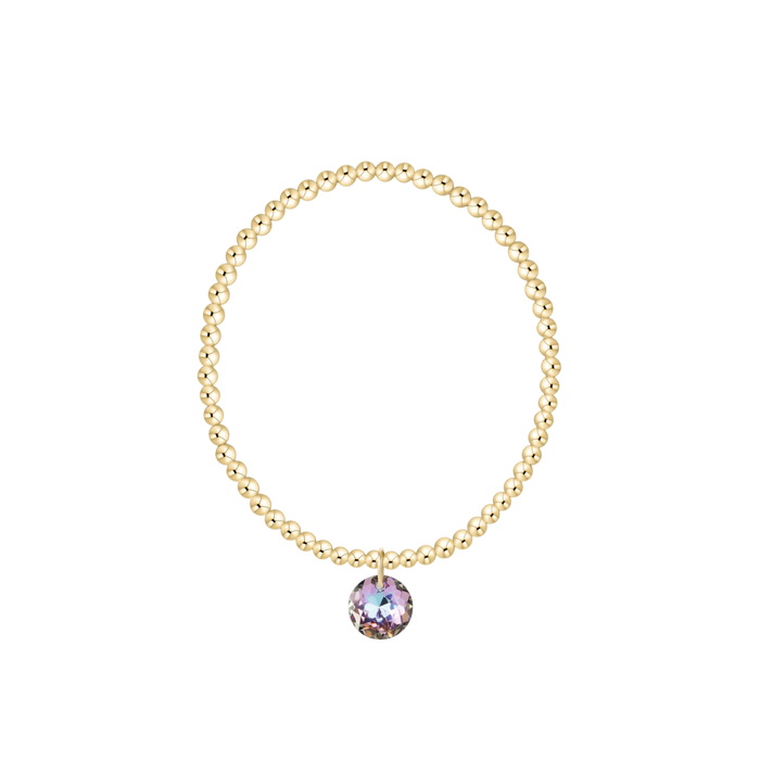 Classic Gold 3mm Bracelet - Reflection Charm - 06
