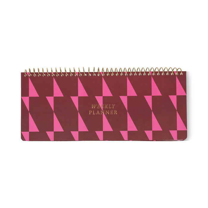 Color Block Weekly Planner Pad - Burgundy + Pink - A. Dodson's