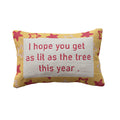 Cotton Embroidered Lumbar Pillow with Star Pattern "I Hope You Get As Lit..."