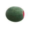Cotton Velvet Olive Shaped Pillow, Green & Red
