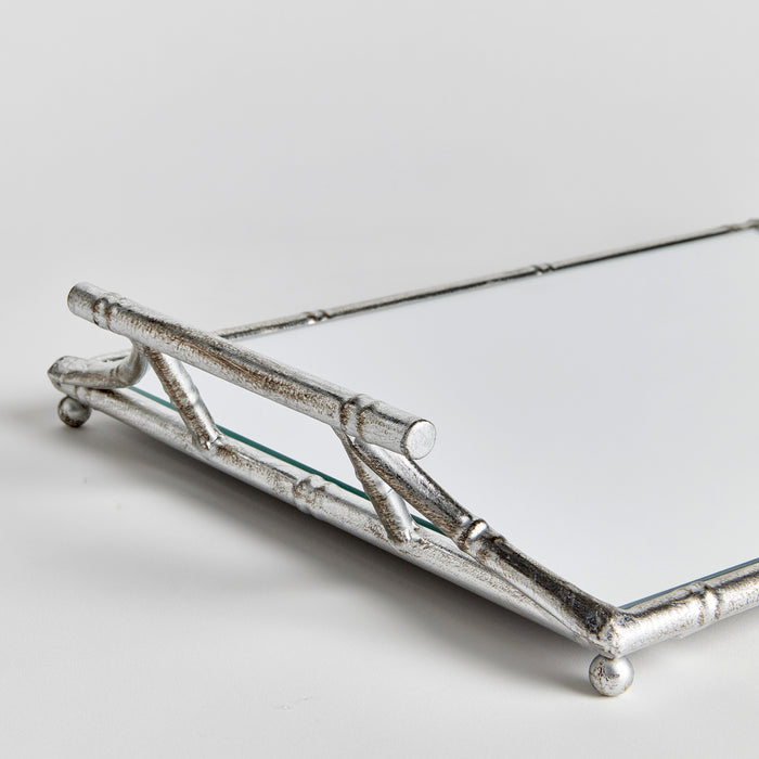 Daphne Mirrored Tray With Handles - View 2