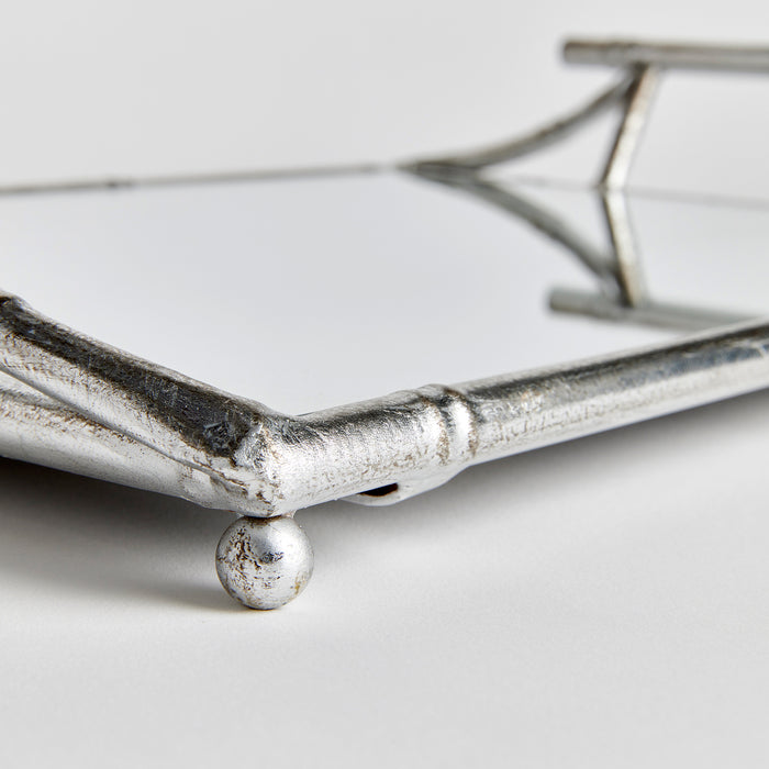 Daphne Mirrored Tray With Handles - View 3