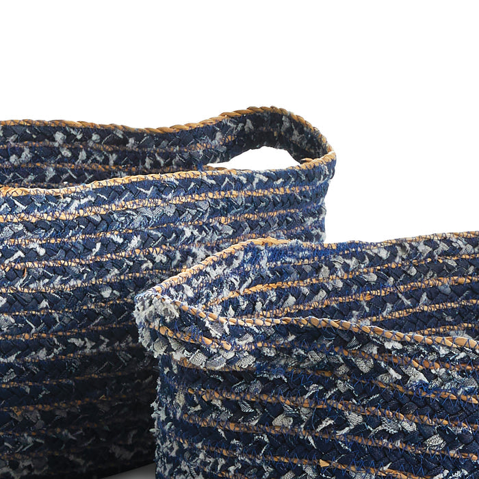 Denim Oval Baskets, Set Of 2 - View 2