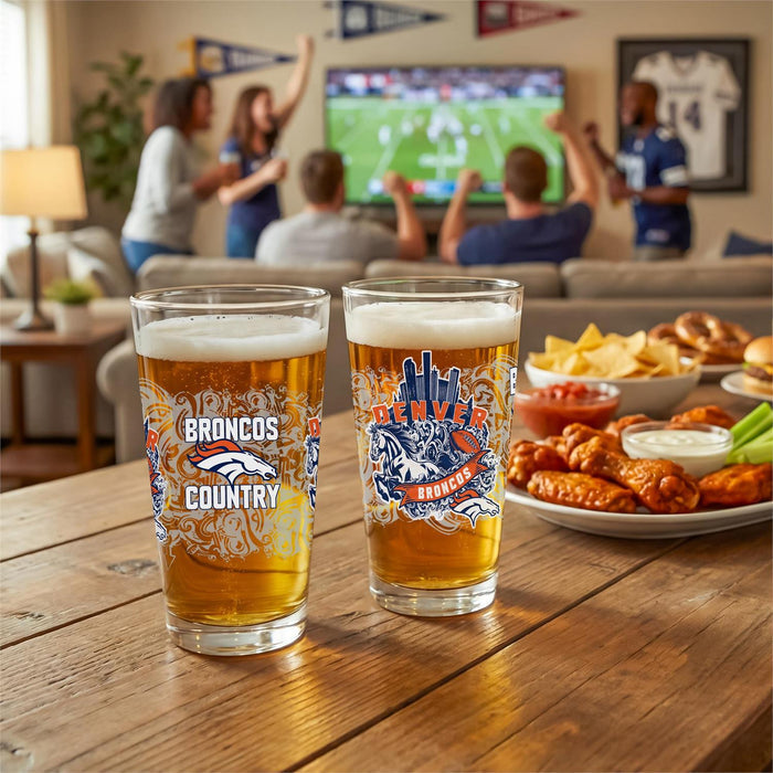 Denver Broncos 16oz Glass Pint