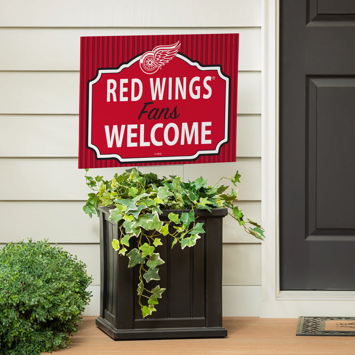 Detroit Red Wings Coroplast Yard Sign, "Fans Welcome"