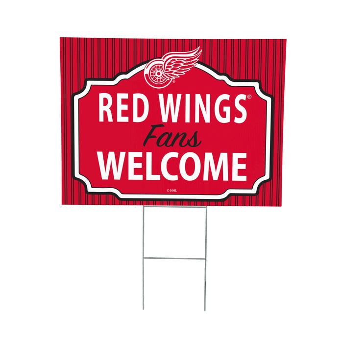 Detroit Red Wings Coroplast Yard Sign, "Fans Welcome"