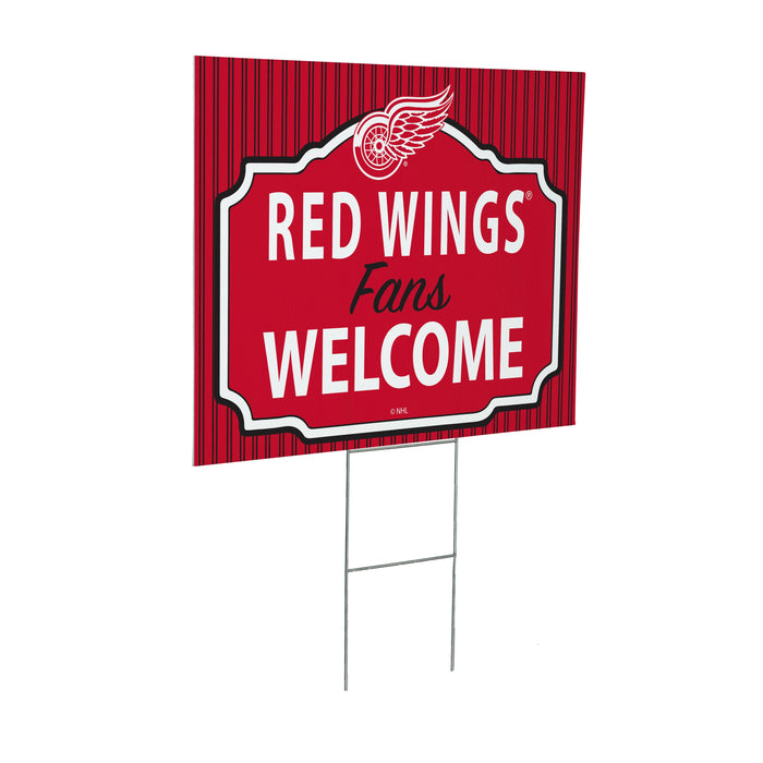 Detroit Red Wings Coroplast Yard Sign, "Fans Welcome"