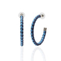 Double Blue Braided Hoop Earrings