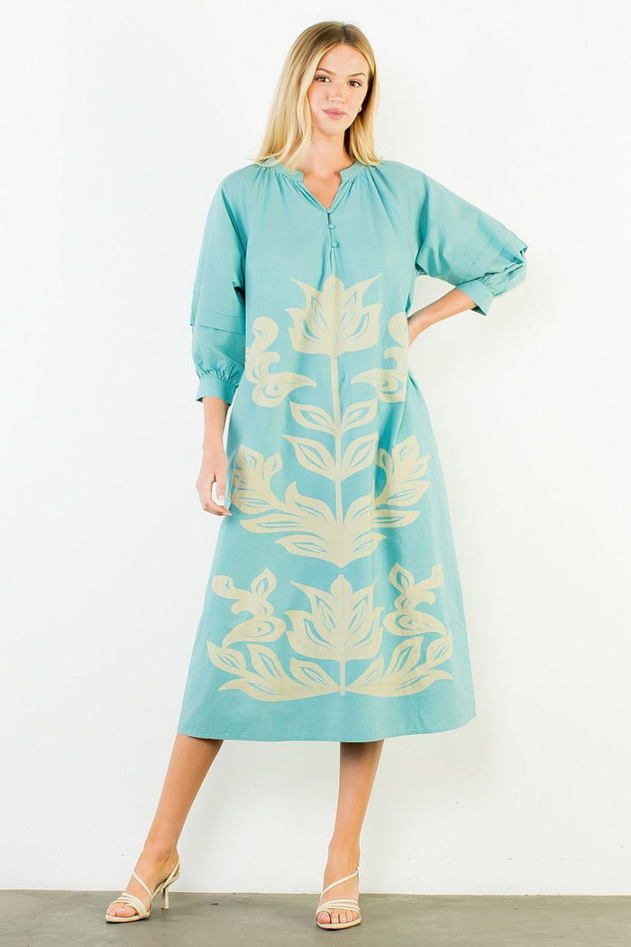 Edith THML Print Dress – Blue