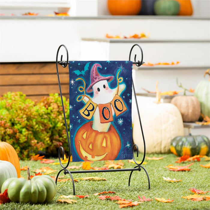 Evergreen Boo Suede Garden Flag