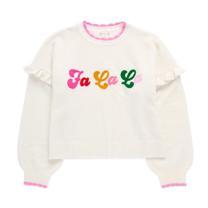 ASST/8 "FA LA LA" RUFFLE SLEEVE RELAXED SWEATERS,I