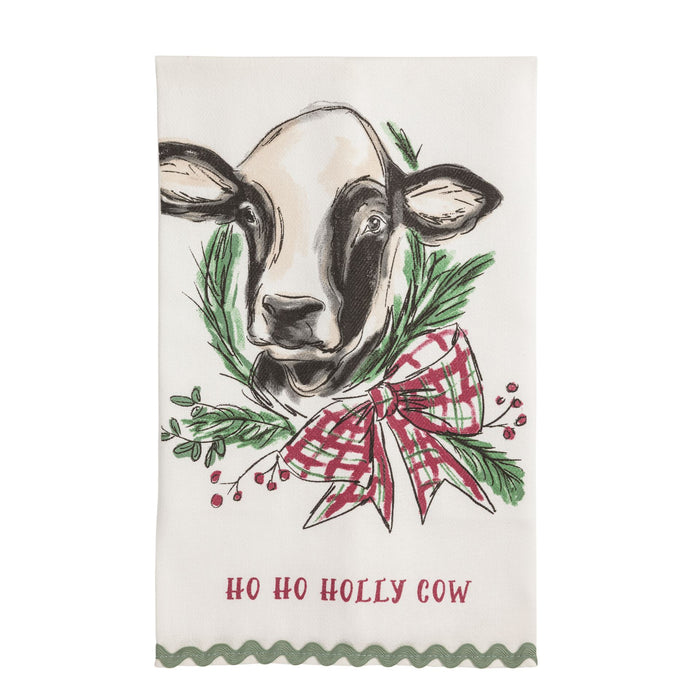 Farm Christmas Ric-Rac Towel by Mud Pie