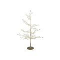 Faux Pearl, Acrylic Jewel & Metal Wire Tree with Glitter Base, Gold Finish