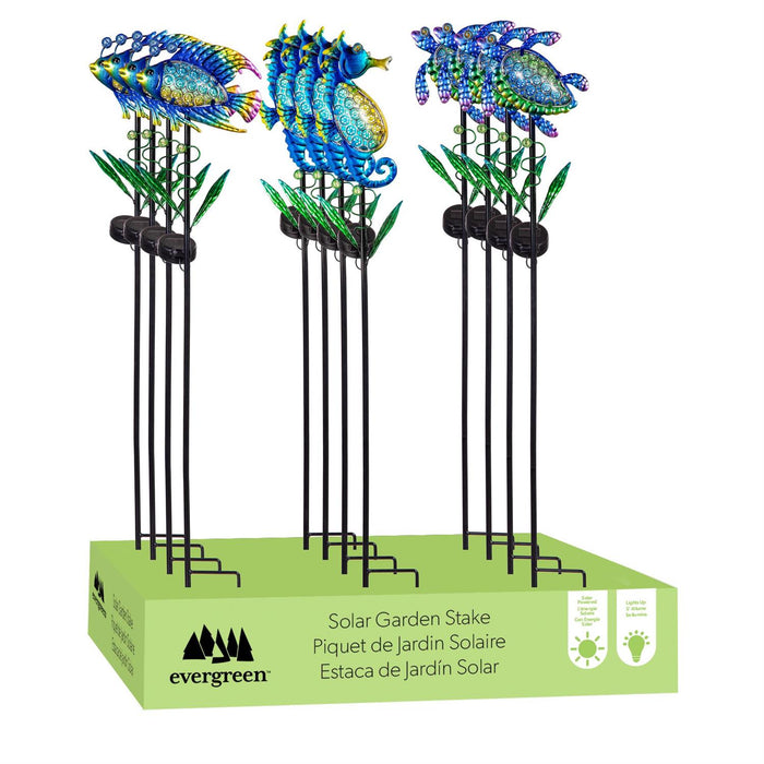 Fish/Seahorse/Turtle  Solar Garden Stake by Evergreen