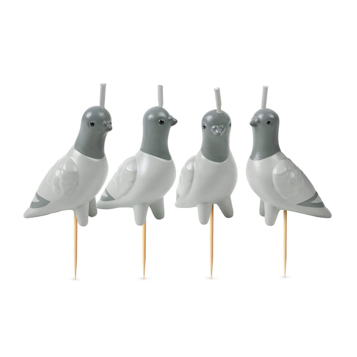 Flock Party Pigeon Candles - Set of 4 by Fred