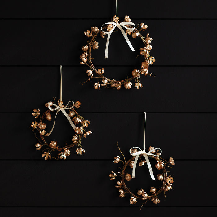 Gilded Cherry Blossom Wreaths St/2 - View 6