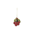 Glass Cherry Cluster Ornament with Sugar, Red & Green by Creative Co-Op