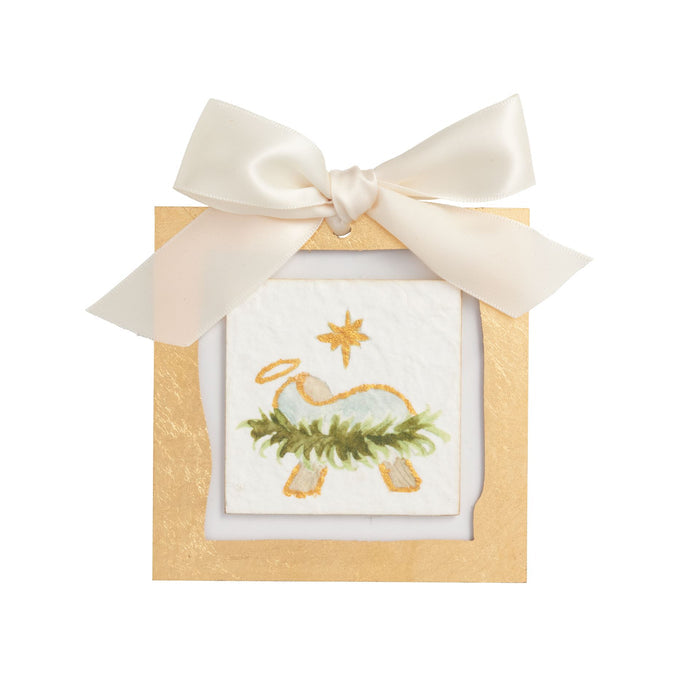 Gold Painted Acrylic Ornament by Mud Pie