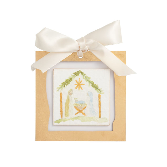 Gold Painted Acrylic Ornament by Mud Pie