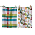 Groovy Christmas Trees Dishtowel S/2