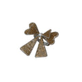 Handmade Metal & Glass Beaded Bow Shaped Napkin Rings, Set of 4 Tied with Gold Cord