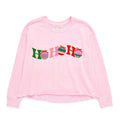 ASST/8 "HO HO HO" LOUNGE SWEATSHIRTS,BLUSH