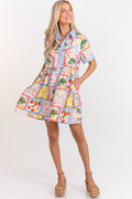 Holly THML Short Sleeve Button Up Dress