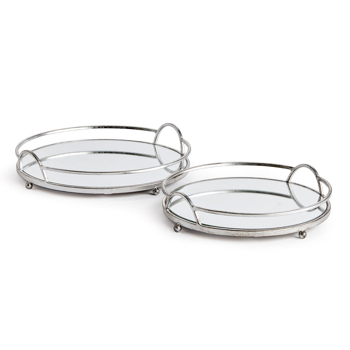 Hudson Mirrored Trays, Set Of 2