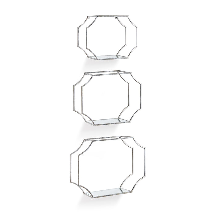 Hudson Mirrored Wall Shelves, Set Of 3