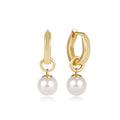 huggie gold 0.5" hoop - classic pearl 8mm charm by enewton by Enewton