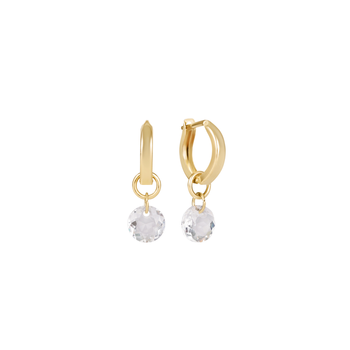 Huggie Gold 0.5" Hoop - Reflection Small Charm - 04 by enewton by Enewton