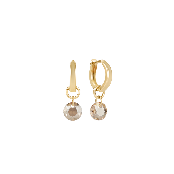Huggie Gold 0.5" Hoop - Reflection Small Charm - 11 by enewton by Enewton