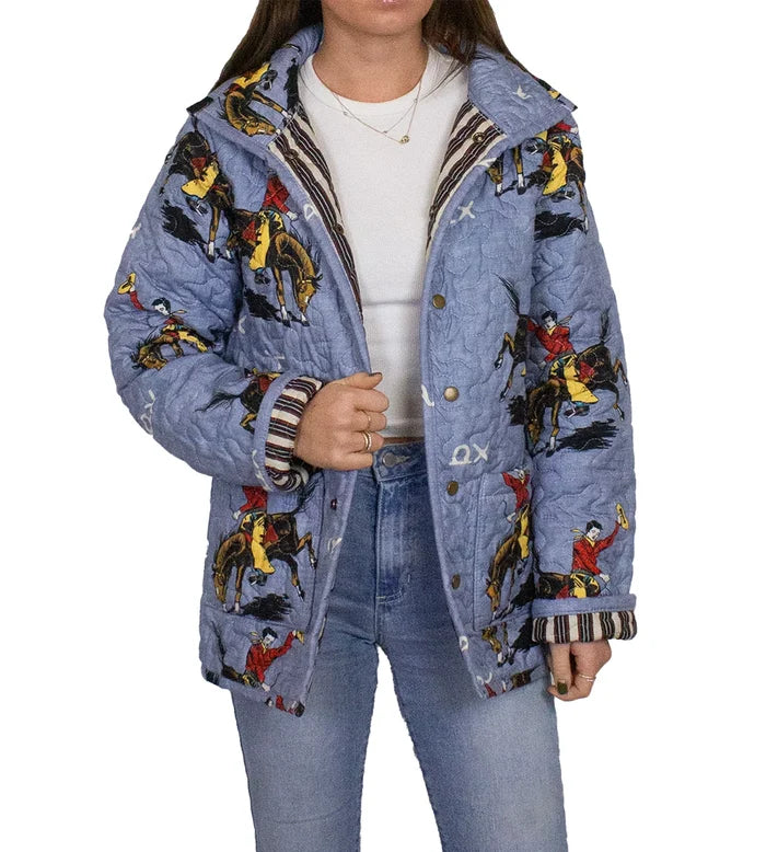 Ida Mae Lazy J Chambray Quilted Snap Jacket by Ida Mae Home - view 2