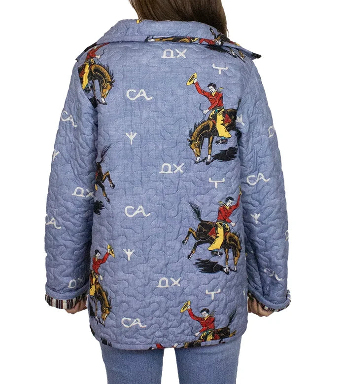 Ida Mae Lazy J Chambray Quilted Snap Jacket by Ida Mae Home - view 3