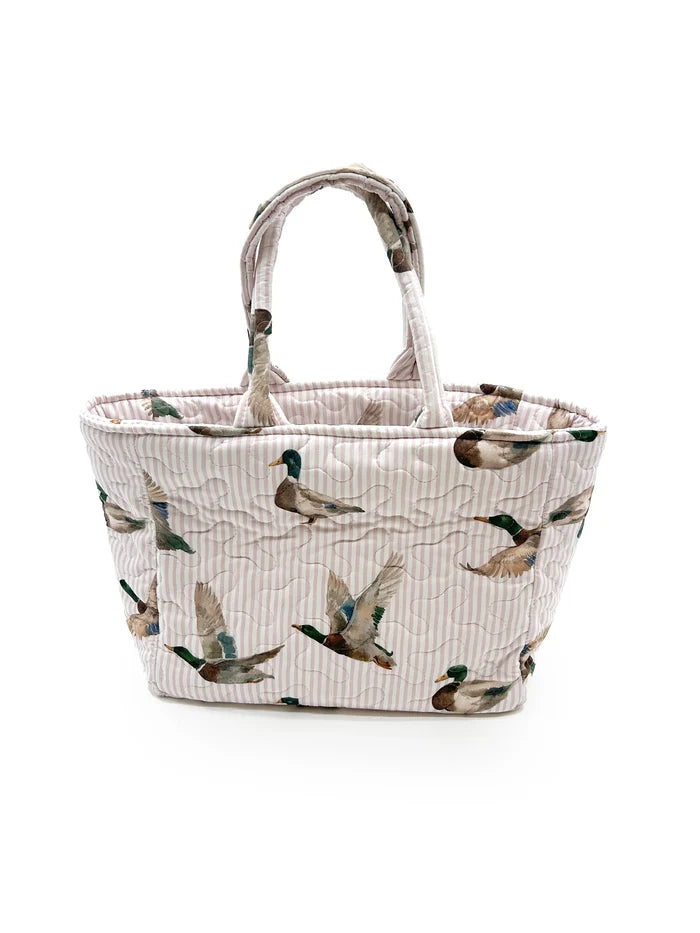 Ida Mae Mallory Ducks Pink Quilted Handbag
